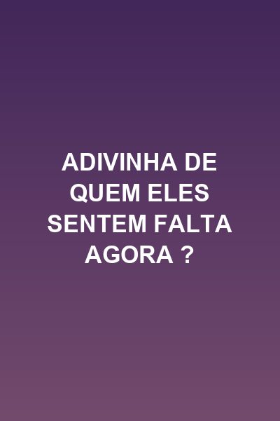 Capa da miniss&eacute;rie Adivinha de Quem Eles Sentem Falta Agora ?